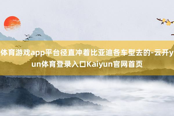 体育游戏app平台径直冲着比亚迪各车型去的-云开yun体育登录入口Kaiyun官网首页