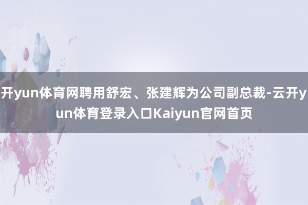 开yun体育网聘用舒宏、张建辉为公司副总裁-云开yun体育登录入口Kaiyun官网首页