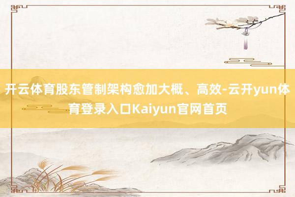 开云体育股东管制架构愈加大概、高效-云开yun体育登录入口Kaiyun官网首页