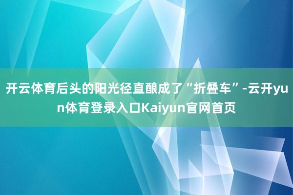 开云体育后头的阳光径直酿成了“折叠车”-云开yun体育登录入口Kaiyun官网首页